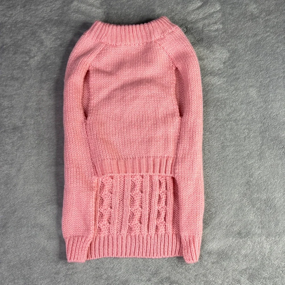 Frisco Cable Knitted Dog Sweater Medium Light Pink Classic Pet Apparel 144260